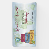 Banderoles Adventure Await Suitcases Fête de déménagement Adi (Verticale)