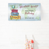 Banderoles Adventure Await Suitcases Fête de déménagement Adi (Insitu)