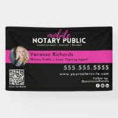 Banderoles Affichage d'événement public Noir et Rose moderne (Horizontal)