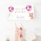 Banderoles Affiche de bienvenue Baby shower Bear Rose Bear (En situation)
