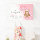 Banderoles Affiche de bienvenue Baby shower de l'ours couché (En situation)