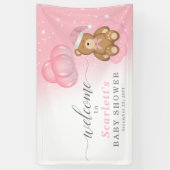 Banderoles Affiche de bienvenue Baby shower de l'ours couché (Vertical)