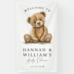 Banderoles Affiche de bienvenue Baby shower de l'ours en pelu