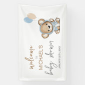 Banderoles Affiche de bienvenue Baby shower de Teddy Bear (Verticale)