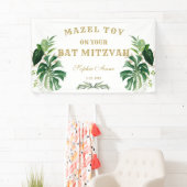 Banderoles Affiche de bienvenue Bat mitzvah Tropical Foliage  (En situation)