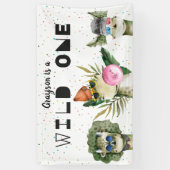 Banderoles Affiche de bienvenue d'anniversaire Dinosaur moder (Vertical)