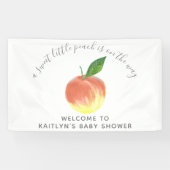 Banderoles Affiche de bienvenue de Baby shower de petite pêch (Horizontal)