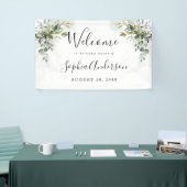 Banderoles Affiche de bienvenue de Fête de l'mariée Dusty Blu (Salon professionnel)