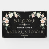 Banderoles Affiche de bienvenue de Fête des mariées florale à (Horizontal)