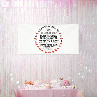 Banderoles Affiche de bienvenue de mariage personnalisée 4' x