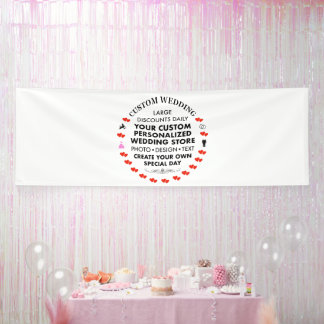 Banderoles Affiche de bienvenue de mariage personnalisée 4' x