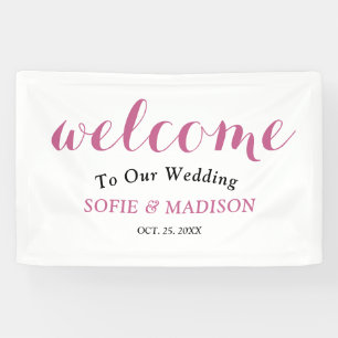 Banderoles Affiche de bienvenue mariage avec élégant script n