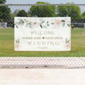 Banderoles Affiche de bienvenue Mariage flush Floral Green Go (En situation)