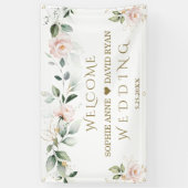 Banderoles Affiche de bienvenue Mariage flush Floral Green Go (Vertical)