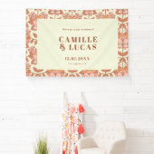 Banderoles Affiche de bienvenue Mariage inspirée les années 7 (Insitu)
