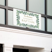 Banderoles Affiche de bienvenue moderne Eucalyptus Boy Baptis (Bâtiment extérieur)