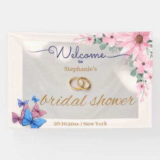 Banderoles affiche de bienvenue pour une baby shower romantiq