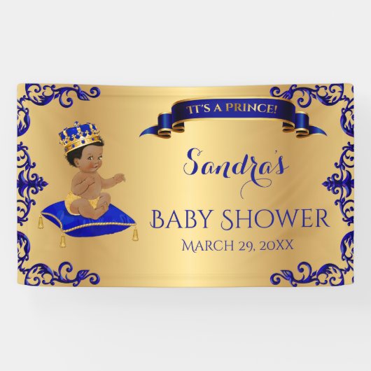 Banderoles Afro-Américain Prince Royal Blue Gold (Horizontal)