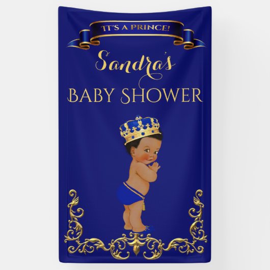 Banderoles Afro-Américain Prince Royal Blue Gold (Vertical)