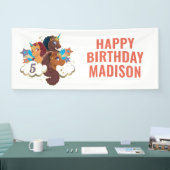 Banderoles Afro Unicorn Magical Girl'anniversaire (Salon professionnel)