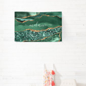 Banderoles Agate Green Gold Parties scintillant Geode Marbre  (Insitu)