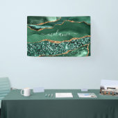 Banderoles Agate Vert Paillettes D'or Géode Marbre Nom Person (Salon professionnel)