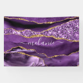 Banderoles Agate Violet violet or Parties scintillant Géode N (Horizontal)