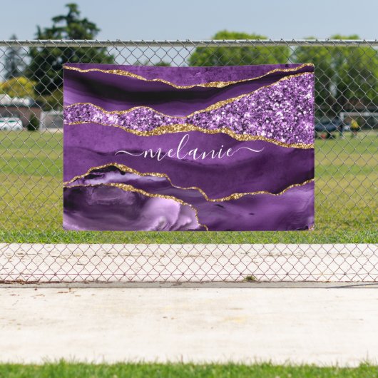 Banderoles Agate Violet violet or Parties scintillant Géode N (Insitu)