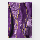 Banderoles Agate Violet violet or Parties scintillant Géode N (Verticale)