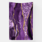 Banderoles Agate Violet violet or Parties scintillant Géode N (Verticale)