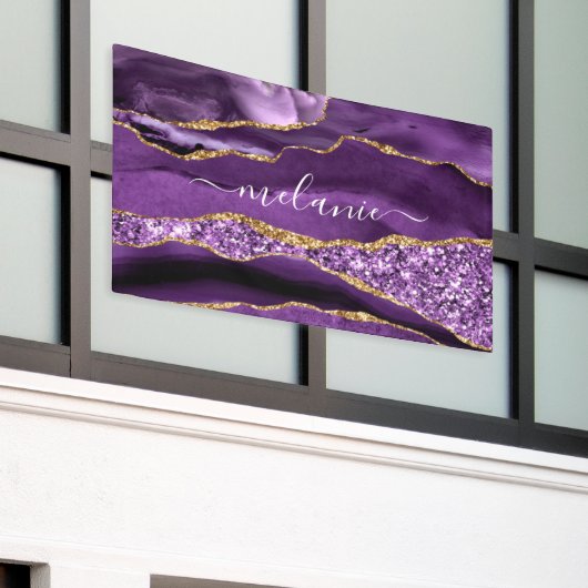Banderoles Agate Violet Violet Or Parties scintillant Votre n (Bâtiment extérieur)