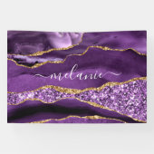 Banderoles Agate Violet Violet Or Parties scintillant Votre n (Horizontal)