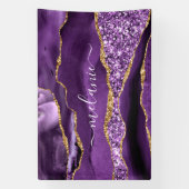 Banderoles Agate Violet Violet Or Parties scintillant Votre n (Verticale)