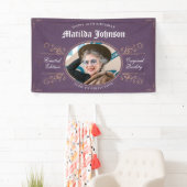 Banderoles Âgé à la perfection 90e anniversaire Classique Vin (En situation)