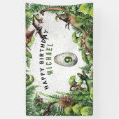 Banderoles AGE T-Rex Dinosaur fête d'anniversaire garçon (Vertical)