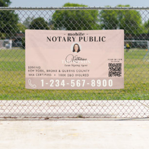 Banderoles Agent de signature notariale Code QR photo rose mo