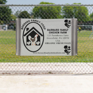 Banderoles Agritourisme rustique OEufs frais bio Gris de poul