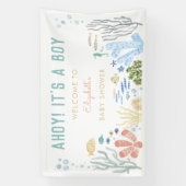 Banderoles Ahoy ! C'est un Baby shower garçon Bienvenue (Verticale)