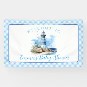 Banderoles Ahoy C'est un Baby shower phare nautique