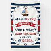 Banderoles Ahoy C'est un garçon ! Baby shower nautique (Vertical)
