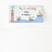 Banderoles Ahoy Nautical kids aquarelle anniversaire (Insitu)