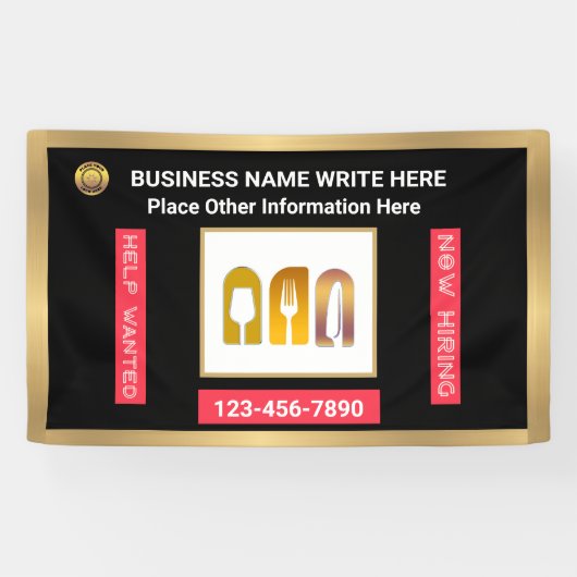 Banderoles Aide Recherché maintenant Embaucher entreprise per (Horizontal)