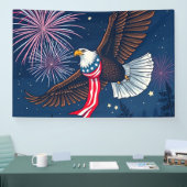 Banderoles Aigle à bald volant avec les États-Unis Écharpe à  (Salon professionnel)