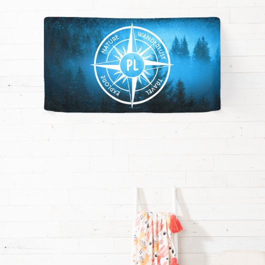 Banderoles Aiguille de compas monogramme brouillard dans la f (Insitu)