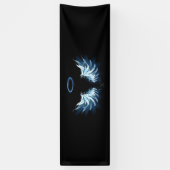 Banderoles Ailes d'angle brillant bleu sur arrière - plan noi (Vertical)