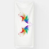 Banderoles Ailes fluffy arc-en-ciel (Vertical)