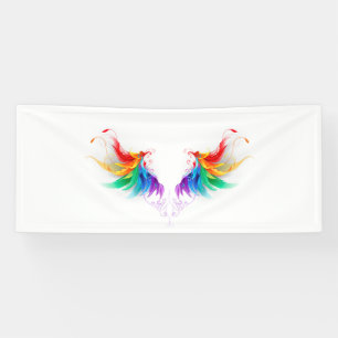 Banderoles Ailes fluffy arc-en-ciel