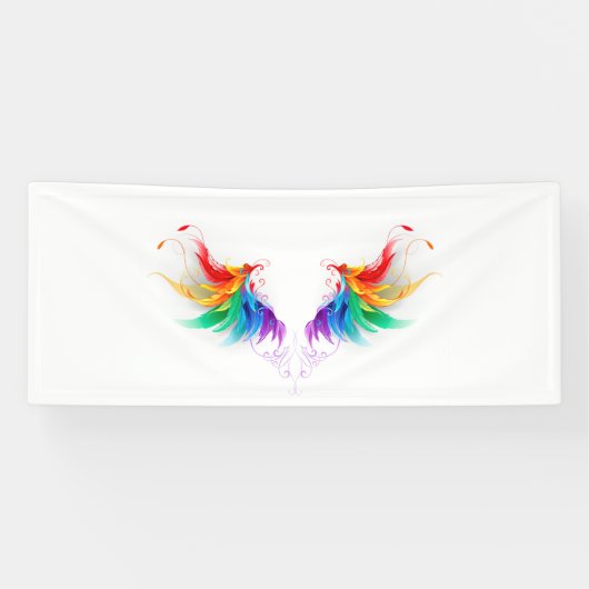 Banderoles Ailes fluffy arc-en-ciel (Horizontal)