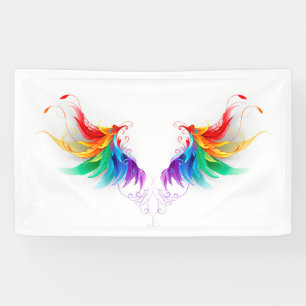 Banderoles Ailes fluffy arc-en-ciel