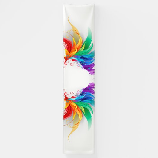 Banderoles Ailes fluffy arc-en-ciel (Vertical)